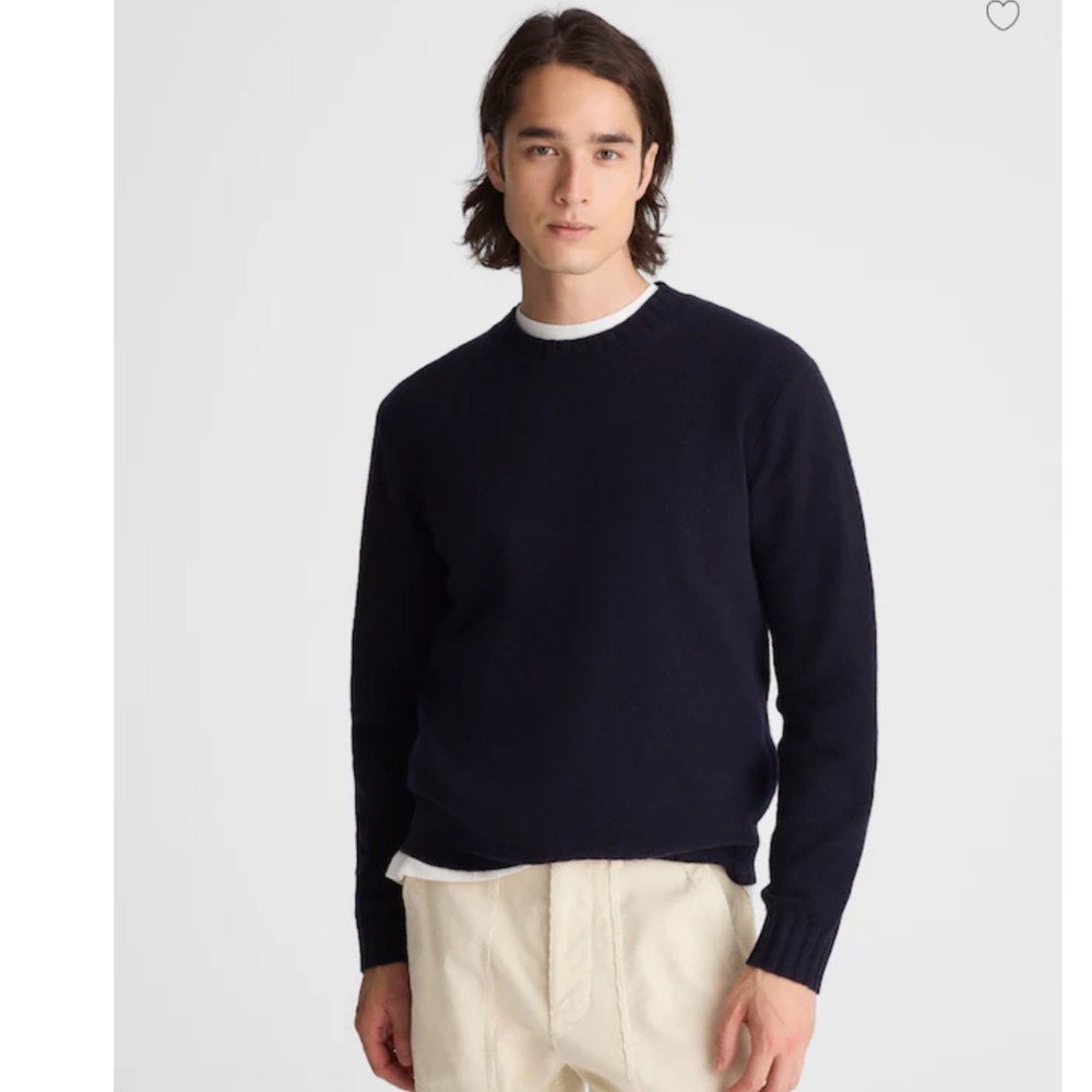 Madewell Heritage Merino Wool Crewneck Sweater Navy Blue Small NEW Preppy